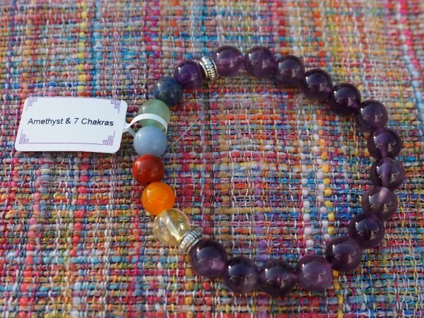 Bracelet Améthyste et 7 Chakras